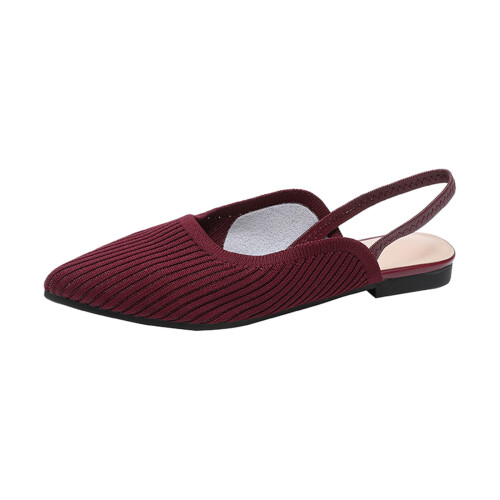 Dam Stickade Slingbacks Röda Storlek 5.5