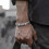 Pulseira masculina vintage aberta em prata de lei 1