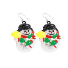 Boucles d'oreilles LED sapin de Noël, motif ampoule clignotante, 1 paire