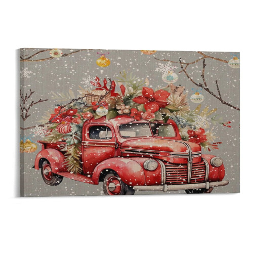 Tableau d'hiver encadré en bois 45,7 x 30,5 cm
