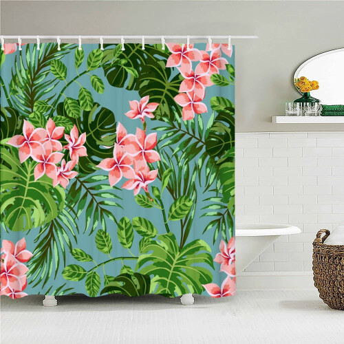 Blomsterdusjforheng vanntett polyesterstoff 72x72 tommer