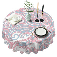 Nappe ronde à motif cachemire résistante à l'eau et aux taches