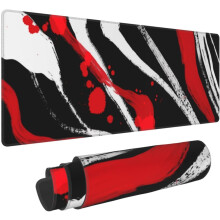 Gaming muismat zwart wit rood 31,5 x 11,8 inch antislip