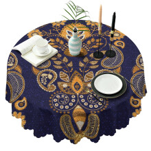 Nappe ronde Ă motifs cachemire en polyester 152 cm (60 pouces)