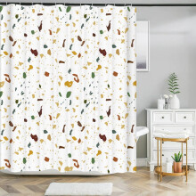 Rideau de bain imperméable à motif galets, 183 x 183 cm (72 x 72 pouces)