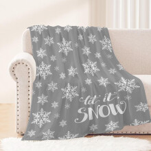 Couverture de Noël pour enfants, motif flocons de neige gris, 101,6 x 127 cm