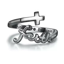Cross Ring Faith Jewelry for Women and Men Open Finger Ring