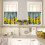 Sunflower Kitchen Valances Rod Pocket Rustic Yellow Floral 2