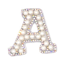 Parche de letras de perlas personalizado, alfabeto, aplique DIY