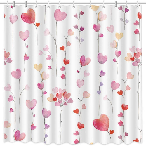 Dusjforheng Valentinsdagsdesign 72x72 tommer vanntett