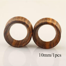 Houten oordopjes in punkstijl, flesh tunnel expanders, 10 mm