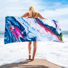 Cameland extra grote strandhanddoek met strepen in boho-stijl, 30x60 inch