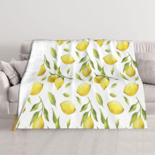 Lemon Throw Blanket Flannel Fleece 80x60 inch