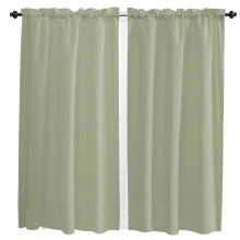 Sage Green Curtain Rod Pocket Curtains 24in Half Drapes