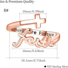 Cross Ring Faith Jewelry for Women and Men Open Finger Ring