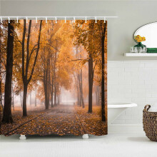 Douchegordijn met berkenbosmotief, polyester, waterdicht, 72x72 inch