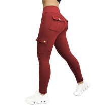 Women's Yoga Leggings Solid Color High Waist with Pockets
