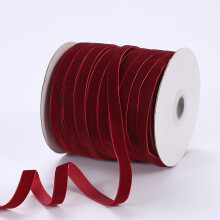 Sammetsband 1/4 tum 50 meter vintage tunt tyg