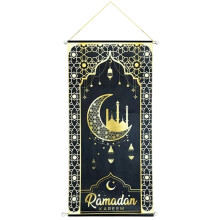 Ramadan Kareem Türbanner Schwarzgoldene Mondlaterne