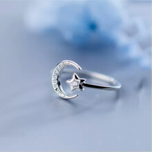Bague croix florale en argent 925 avec zircon