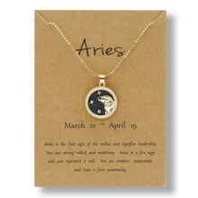 Collana con ciondolo a forma di stella zodiacale notturna Ariete