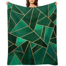 Geometrische plaid in smaragdgroen/kopergroen, 50x60 inch
