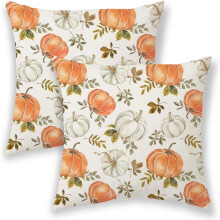 Housses de coussin automnales en lin 45 x 45 cm (lot de 2)