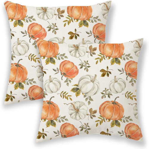 Capas de Almofada Outono em Linho 45x45cm (Pacote com 2)
