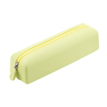 Pochette de rangement portable en silicone pour pinceaux de maquillage, verte.