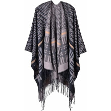 Poncho châle classique pour femme, cape chaude ouverte sur le devant, écharpe
