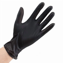 Zwarte wegwerphandschoenen van nitril, maat S, verpakking van 100 stuks.