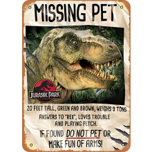 Jurassic Park Metallschild aus Blech, 8 x 12 Zoll