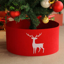 Jupe de sapin de Noël en feutrine à motif de rennes, 35,5 cm (14 pouces)