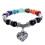 Pulseira Vintage7Chakra com Contas de Pedra e Pingente de Coração 1