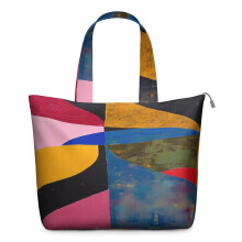 Víkendová taška s abstraktným geometrickým vzorom, farebná, 36 l