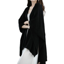Flauschiger Damen-Poncho mit offener Vorderseite (1-teilig)
