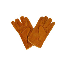 Laswerkhandschoenen van rundleer, vlamvertragend en hittebestendig.
