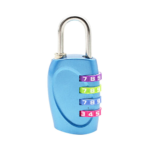 4-Digit Combination Padlock for Lockers and Cabinets Blue
