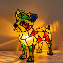 Veilleuse décorative pour chien, lampe LED chaude en résine, alimentation USB