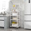 Carrello da cucina con ruote, bianco e nero, a 4 ripiani 1