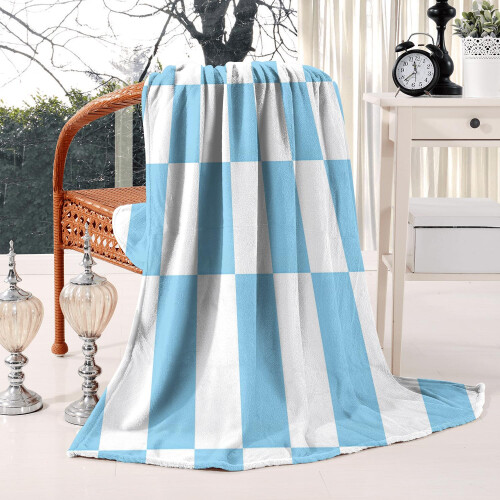 Sage Green Checkered Throw Blanket Soft Warm 50x60in