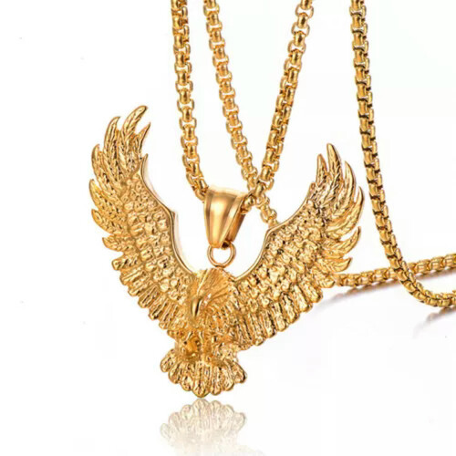 Κολιέ Hip Hop Eagle από επιχρυσωμένο ανοξείδωτο ατσάλι