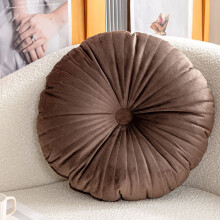 Coussin décoratif rond en velours, coussin de sol plissé de 45 cm