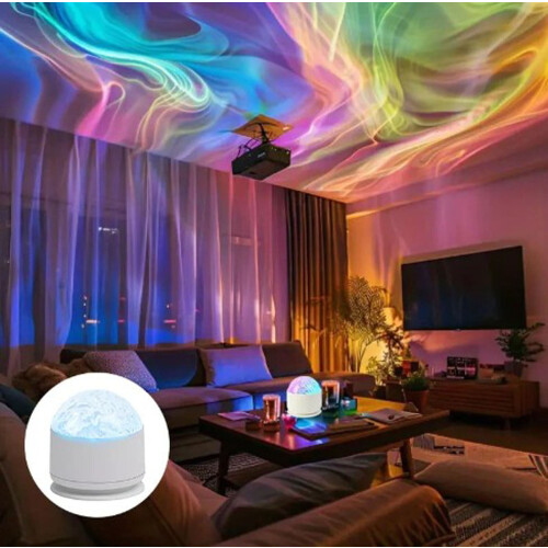 Noorderlicht projectorlamp met zwarte waterrimpels