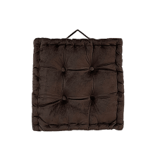 Coussin de sol carré en velours pour la méditation, 16,5 x 16,5 x 4 pouces