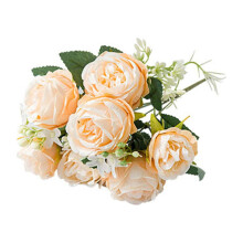 Pivoines artificielles en soie, bouquets aux couleurs d'automne, lot de 5