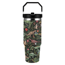 Gobelet isotherme Dino Jungle Cartoon 30 oz en acier inoxydable
