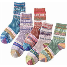 Wollen enkelsokken voor dames, vintage cottagecore, dik en pluizig.