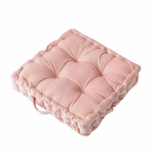 Coussin de sol en velours rose 40 cm (16 pouces) pour le yoga et le salon