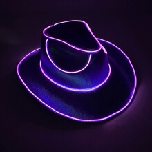 Chapeau de cowboy LED pour fête, taille unique ajustable